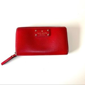 Kate Spade Zip Around Wallet - Ruby Red